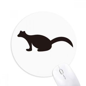 Dıythinker Siyah Polecat Hayvan Portrayal Baskılı Yuvarlak Kaymaz Kauçuk Mouse Pad