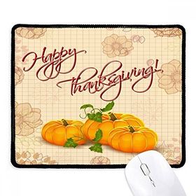 Dıythinker Siyah Pumkin Mutlu Şükran Günü Desenli Kaymaz Fare Altlığı