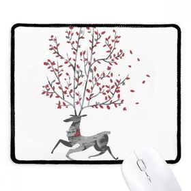 Dıythinker Siyah Ren Geyiği Noel Sanatsal Efekt El Boyaması Kaymaz Fare Altlığı