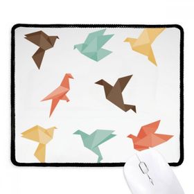 Dıythinker Siyah Renkli Kuş Soyut Origami Desenli Kaymaz Fare Altlığı