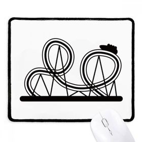 Dıythinker Siyah Roller Bardak Altlığı Eğlence Parkı Silüeti Kaymaz Siyah Başlıklı Kenarlar Mouse Pad