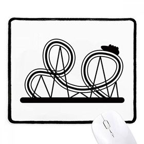 Dıythinker Siyah Roller Bardak Altlığı Eğlence Parkı Silüeti Kaymaz Siyah Başlıklı Kenarlar Mouse Pad