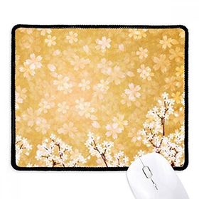 Dıythinker Siyah Sakura Beyaz Petal Desenli Japon Kaymaz Fare Altlığı