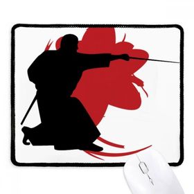 Dıythinker Siyah Samurai Stab Sakura Japon Silüeti Kaymaz Fare Altlığı