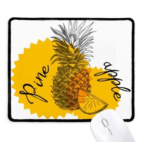 Dıythinker Siyah Sarı Ananas Çizim Meyve Kaymaz Fare Altlığı