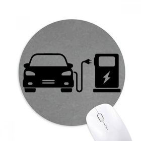 Dıythinker Siyah Şarjlı Enerji Araçları Çevreyi Korur Baskılı Yuvarlak Kaymaz Kauçuk Mouse Pad