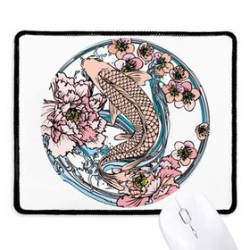 Dıythinker Siyah Sazan Pembe Lotus Desenli Geometri Kaymaz Fare Altlığı