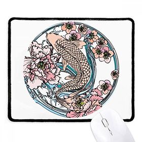 Dıythinker Siyah Sazan Pembe Lotus Desenli Geometri Kaymaz Fare Altlığı