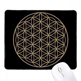 Dıythinker Siyah Şekil Geometri Daire Totem Kaymaz Fare Altlığı
