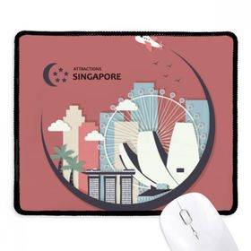 Dıythinker Siyah Singapur Bayrağı Ay Şeklinde Yerler Kaymaz Fare Altlığı