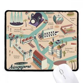 Dıythinker Siyah Singapur Seyahat Gezi Rotası Kaymaz Fare Altlığı