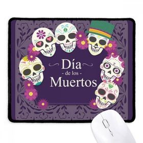 Dıythinker Siyah Skull The Day Of The Dead Resimli Kaymaz Fare Altlığı