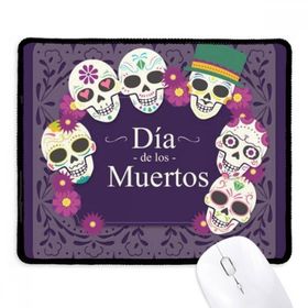 Dıythinker Siyah Skull The Day Of The Dead Resimli Kaymaz Fare Altlığı