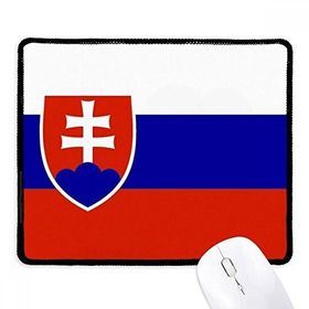 Dıythinker Siyah Slovakya Ulusal Bayrak Avrupa Ülke Kaymaz Fare Altlığı