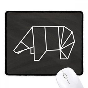 Dıythinker Siyah Soyut Origami Ayısı Geometrik Şekilli Kaymaz Fare Altlığı