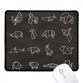 Dıythinker Siyah Soyut Origami Hayvan Geometrik Şekilli Kaymaz Fare Altlığı