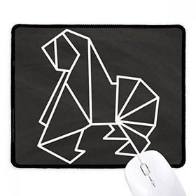 Dıythinker Siyah Soyut Origami Köpek Geometrik Şekilli Kaymaz Fare Altlığı