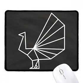 Dıythinker Siyah Soyut Origami Tavuskuşu Geometrik Şekilli Kaymaz Fare Altlığı