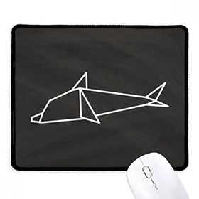 Dıythinker Siyah Soyut Origami Yunus Geometrik Şekilli Kaymaz Fare Altlığı