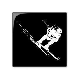 Dıythinker Siyah Spor Kayak Deseni İllüstrasyon Seramik 10x10 cm Seramik Karo