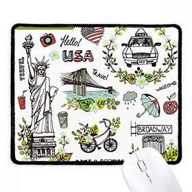 Dıythinker Siyah Spring Liberty New York America Grafiti Kaymaz Fare Altlığı