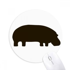 Dıythinker Siyah Su aygırı Hayvan Portrayal Baskılı Yuvarlak Kaymaz Kauçuk Mouse Pad