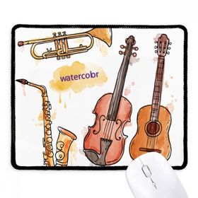Dıythinker Siyah Suluboya Enstrüman Kombinasyonu Müzik Deseni Kaymaz Fare Altlığı