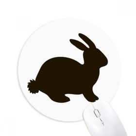 Dıythinker Siyah Tavşan Hayvan Portrayal Baskılı Yuvarlak Kaymaz Kauçuk Mouse Pad