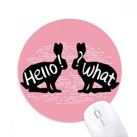 Dıythinker Siyah Tavşan Hayvan Silüeti Doğal Baskılı Yuvarlak Kaymaz Kauçuk Mouse Pad