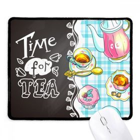 Dıythinker Siyah Time for tea Cupcake Çaydanlığı Fransa Kaymaz Fare Altlığı