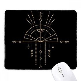 Dıythinker Siyah Totem Desenli Geometri Fan Uzaylı Kaymaz Fare Altlığı