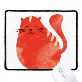 Dıythinker Siyah Turuncu Gülümseyen Şişman Kedi Hayvan Suluboya Kaymaz Fare Altlığı
