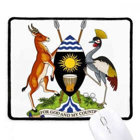 Dıythinker Siyah Uganda Afrika Ulusal Amblem Kaymaz Fare Altlığı