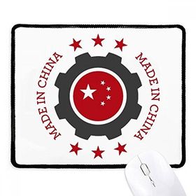 Dıythinker Siyah Ulusal Yıldızlar Dişli Kırmızı Çin Kaymaz Fare Altlığı