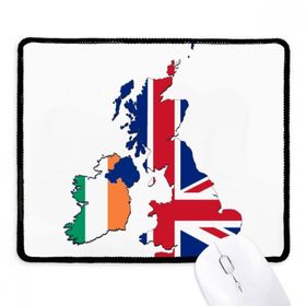 Dıythinker Siyah Union Jack İngiltere İrlanda Haritası Ülke Kaymaz Fare Altlığı