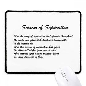 Dıythinker Siyah Ünlü Şiir Sorrow of Separation Kaymaz Fare Altlığı