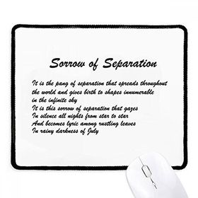 Dıythinker Siyah Ünlü Şiir Sorrow of Separation Kaymaz Fare Altlığı