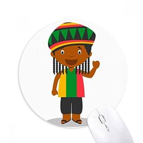 Dıythinker Siyah Vahşi Jamaika Çizgi Film Baskılı Yuvarlak Kaymaz Kauçuk Mouse Pad