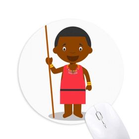 Dıythinker Siyah Vahşi Kenya Çizgi Film Baskılı Yuvarlak Kaymaz Kauçuk Mouse Pad