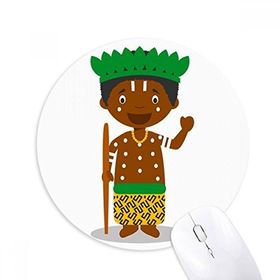 Dıythinker Siyah Vahşi Kongo Çizgi Film Baskılı Yuvarlak Kaymaz Kauçuk Mouse Pad