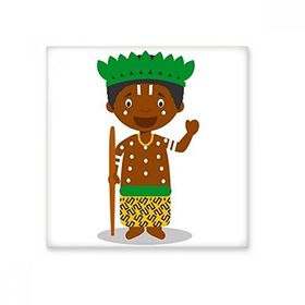 Dıythinker Siyah Vahşi Kongo Karikatür 15x15 cm Seramik Karo