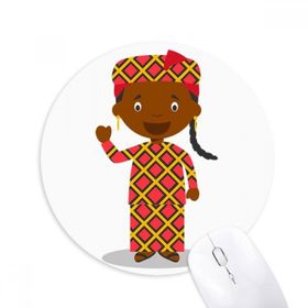 Dıythinker Siyah Vahşi Mali Çizgi Film Baskılı Yuvarlak Kaymaz Kauçuk Mouse Pad