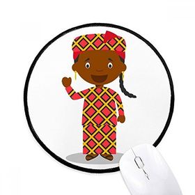 Dıythinker Siyah Vahşi Mali Karikatür Yuvarlak Kaymaz Mouse Pad