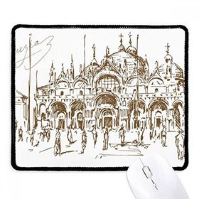 Dıythinker Siyah Venedik Kilisesi Venedik Kaymayan Fare Altlığı