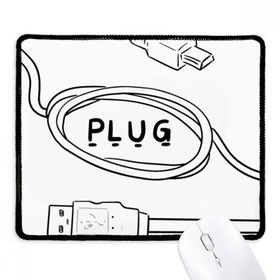 Dıythinker Siyah Veri Kablosu USB Fiş Hattı El Çizimi Kaymaz Fare Altlığı