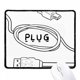Dıythinker Siyah Veri Kablosu USB Fiş Hattı El Çizimi Kaymaz Fare Altlığı