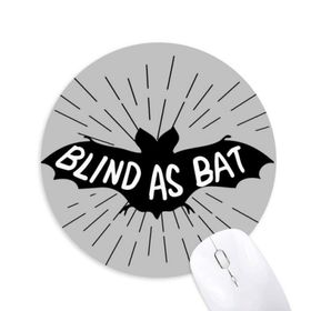 Dıythinker Siyah Yarasa Hayvan Silüeti Doğal Baskılı Yuvarlak Kaymaz Kauçuk Mouse Pad