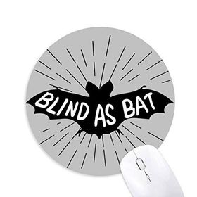 Dıythinker Siyah Yarasa Hayvan Silüeti Doğal Baskılı Yuvarlak Kaymaz Kauçuk Mouse Pad