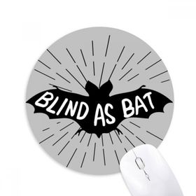 Dıythinker Siyah Yarasa Hayvan Silüeti Doğal Baskılı Yuvarlak Kaymaz Kauçuk Mouse Pad