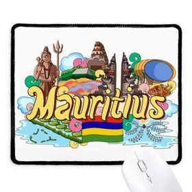 Dıythinker Siyah Yedi Renkli Dünya Mauritius Grafiti Kaymaz Fare Altlığı